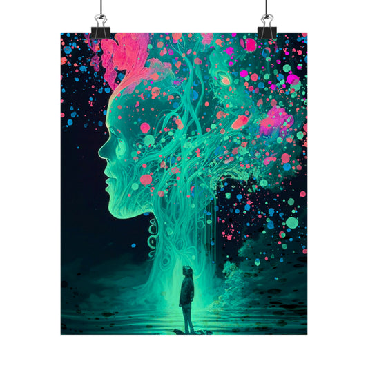 Futuristic Fantasy Dreams Deja Vu UV Black Light Wall Art Poster - Various Sizes