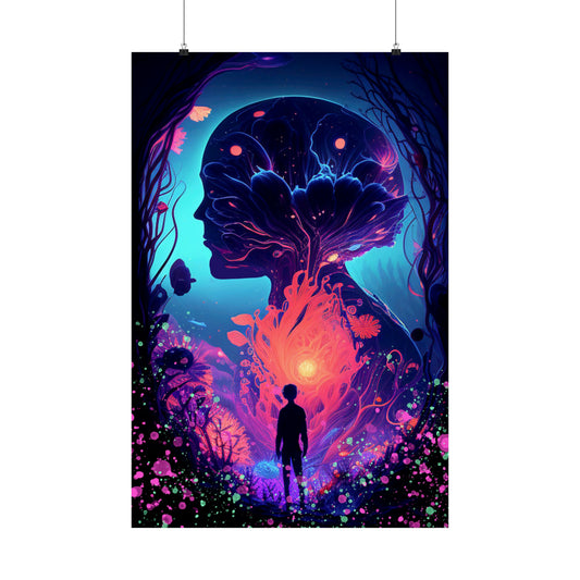 Futuristic Fantasy Dreams UV Black Light Wall Art Poster - Various Sizes