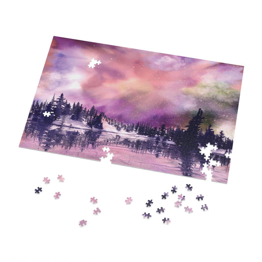 Winter By the Lake in Vermont Jigsaw Puzzle (1000-Piece) by Artist Leah Quinn
